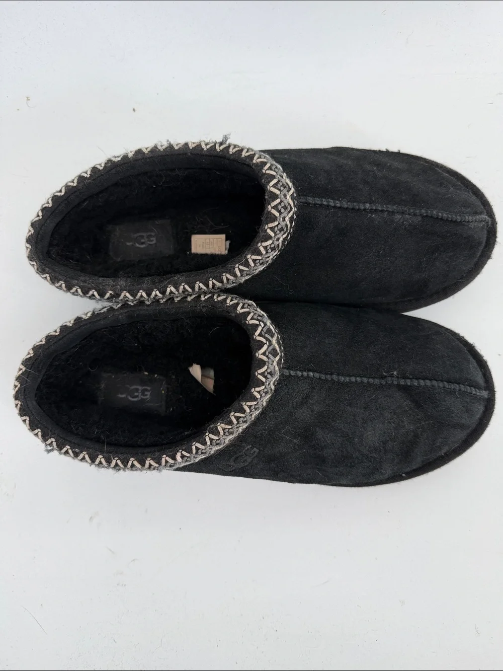 UGG Tasmins black suede slip on slipper clog shoes sz 10